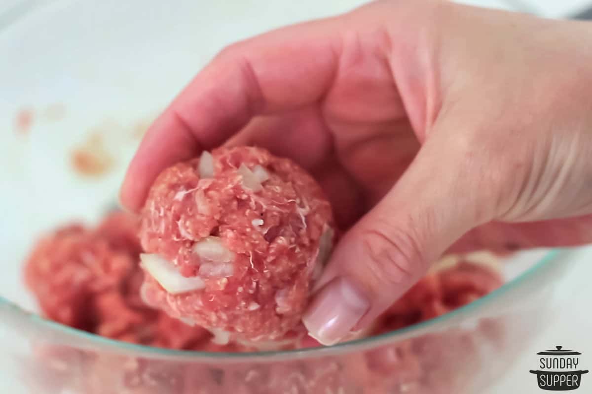 meatballs formed from the meatball mix