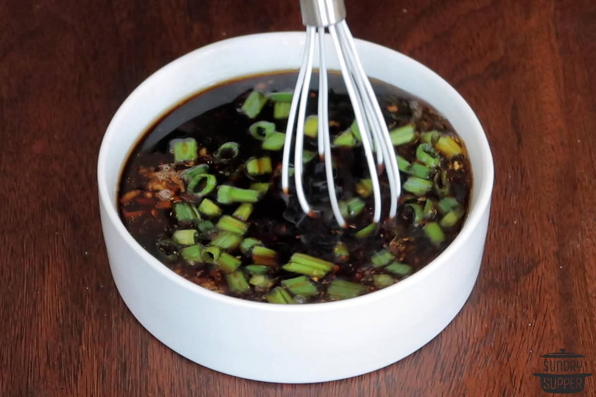 the bulgogi sauce being mixed in a bowl