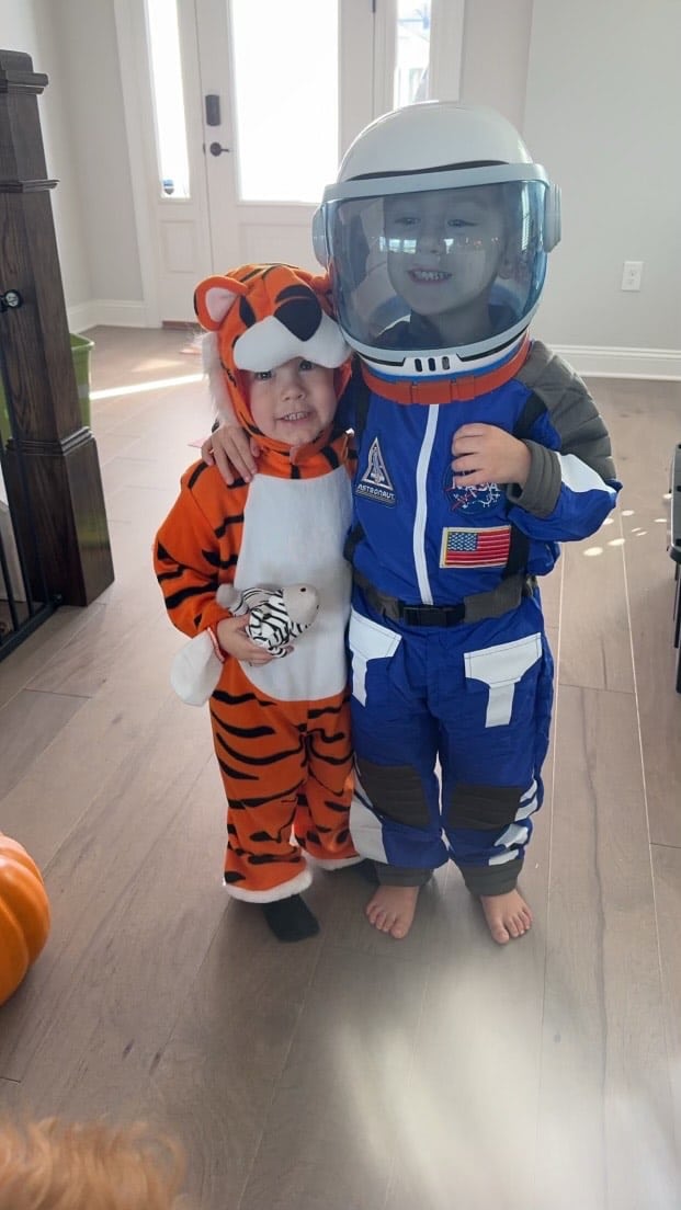 rory and aiden in their halloween costumes