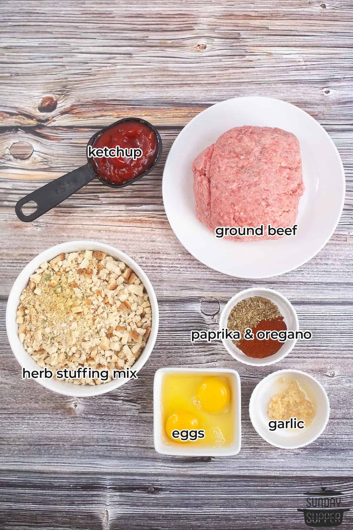 all the ingredients for air fryer meatloaf