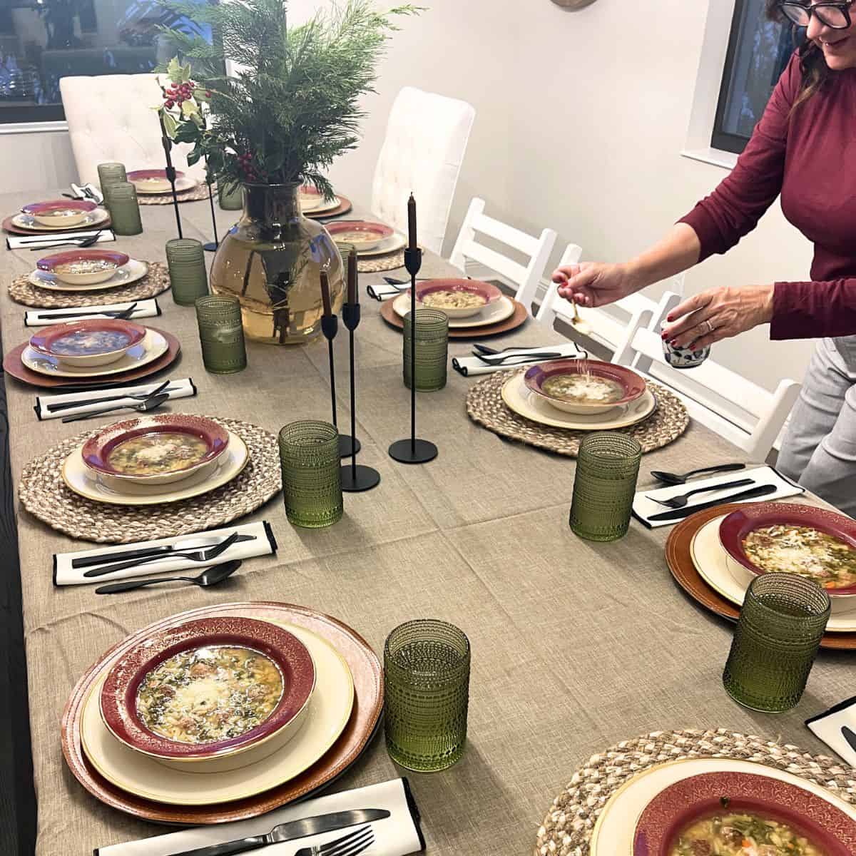 isabel plating christmas dinner