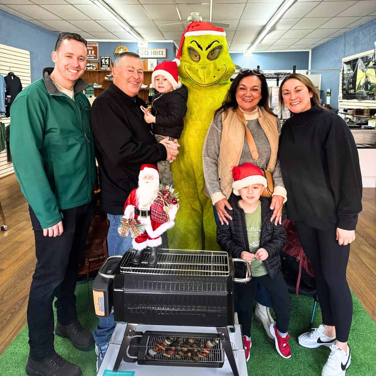 isabels family with the grinch