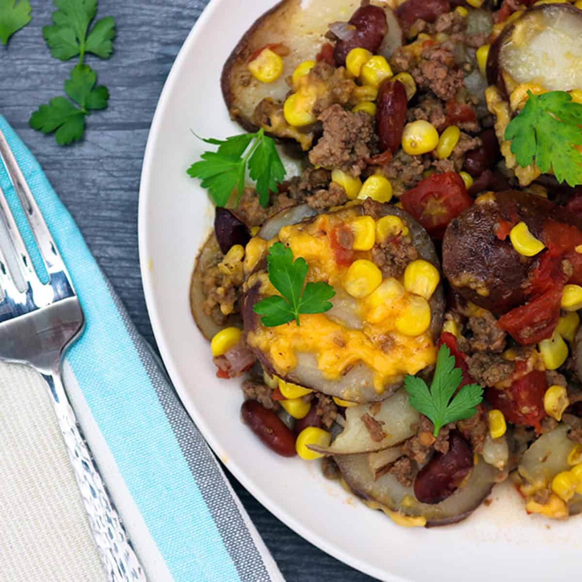 cowboy casserole on a serving plate