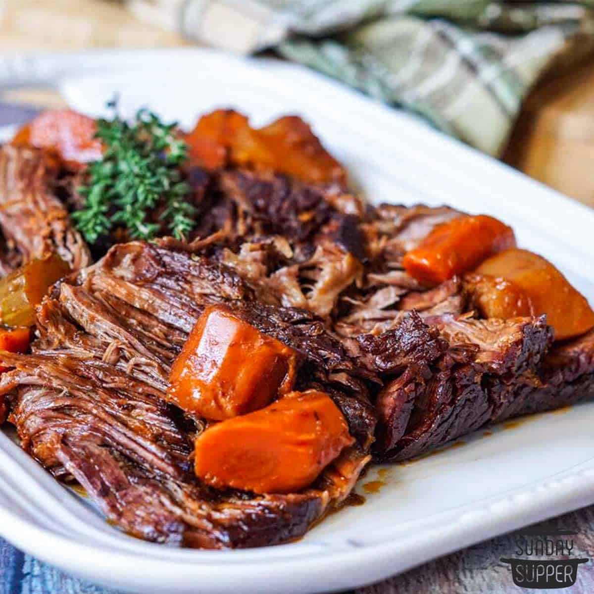 pot roast in a serving dish