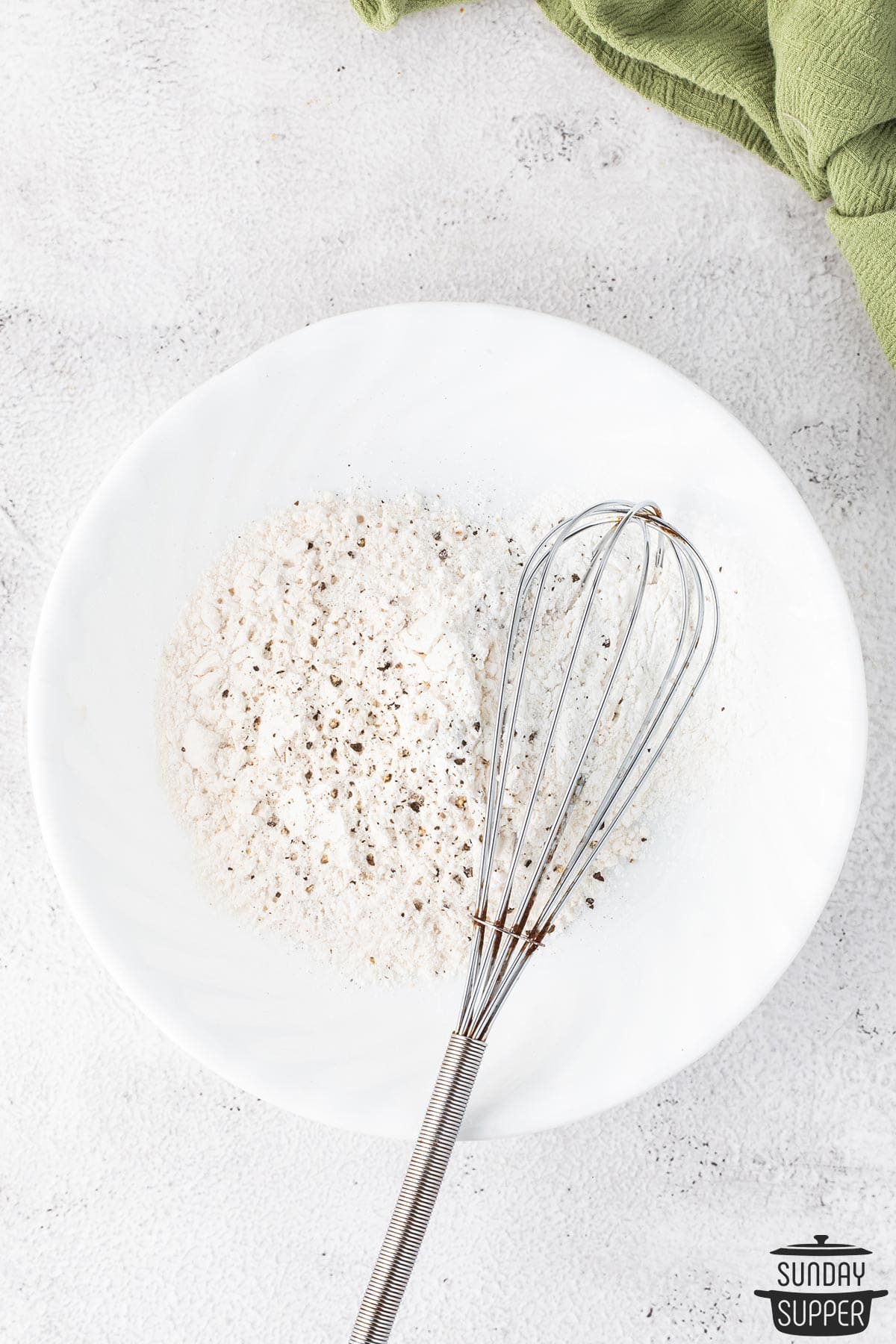 a bowl filled with the flour mixture