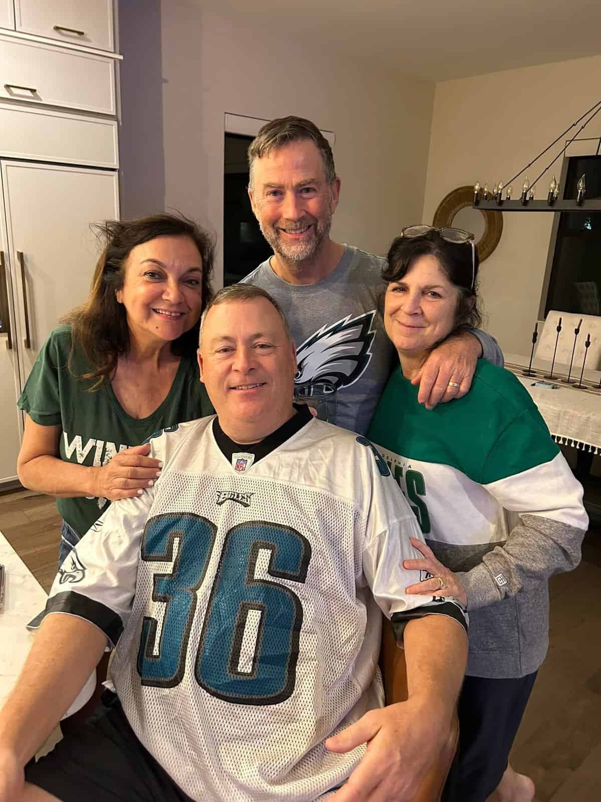 Isabels family and friends together for the Eagles game