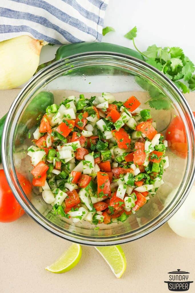 mixed pico de gallo with lime added