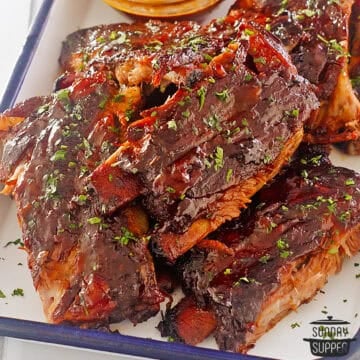 closeup of slow cooker short ribs on a plate