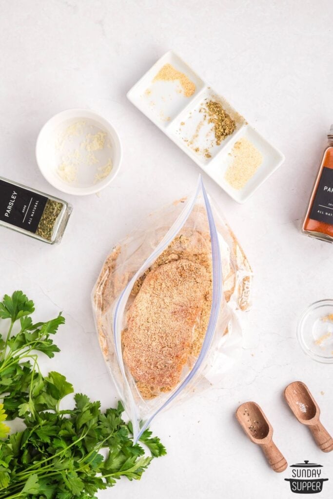 seasoning pork chops in shake and bake mix