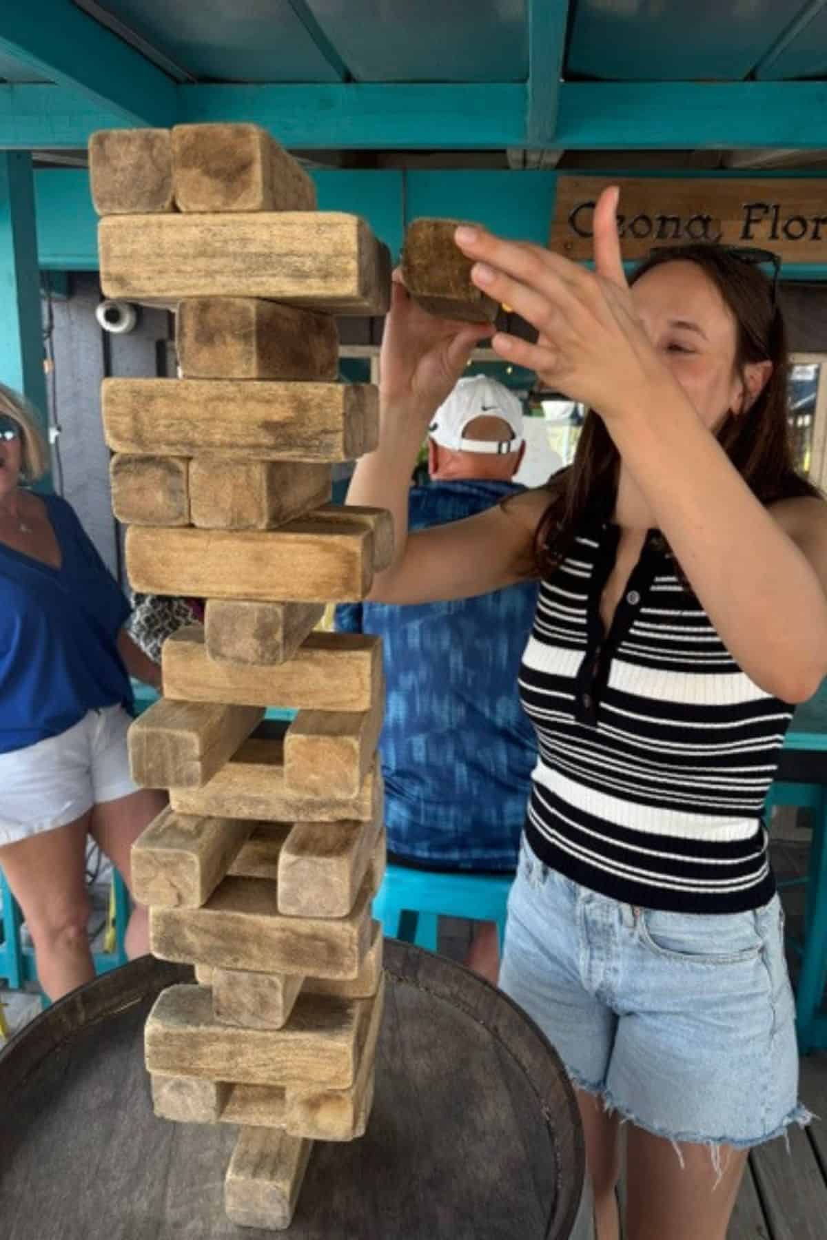 playing jenga
