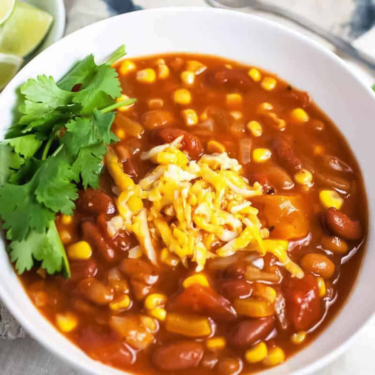 a bowl of bean chili