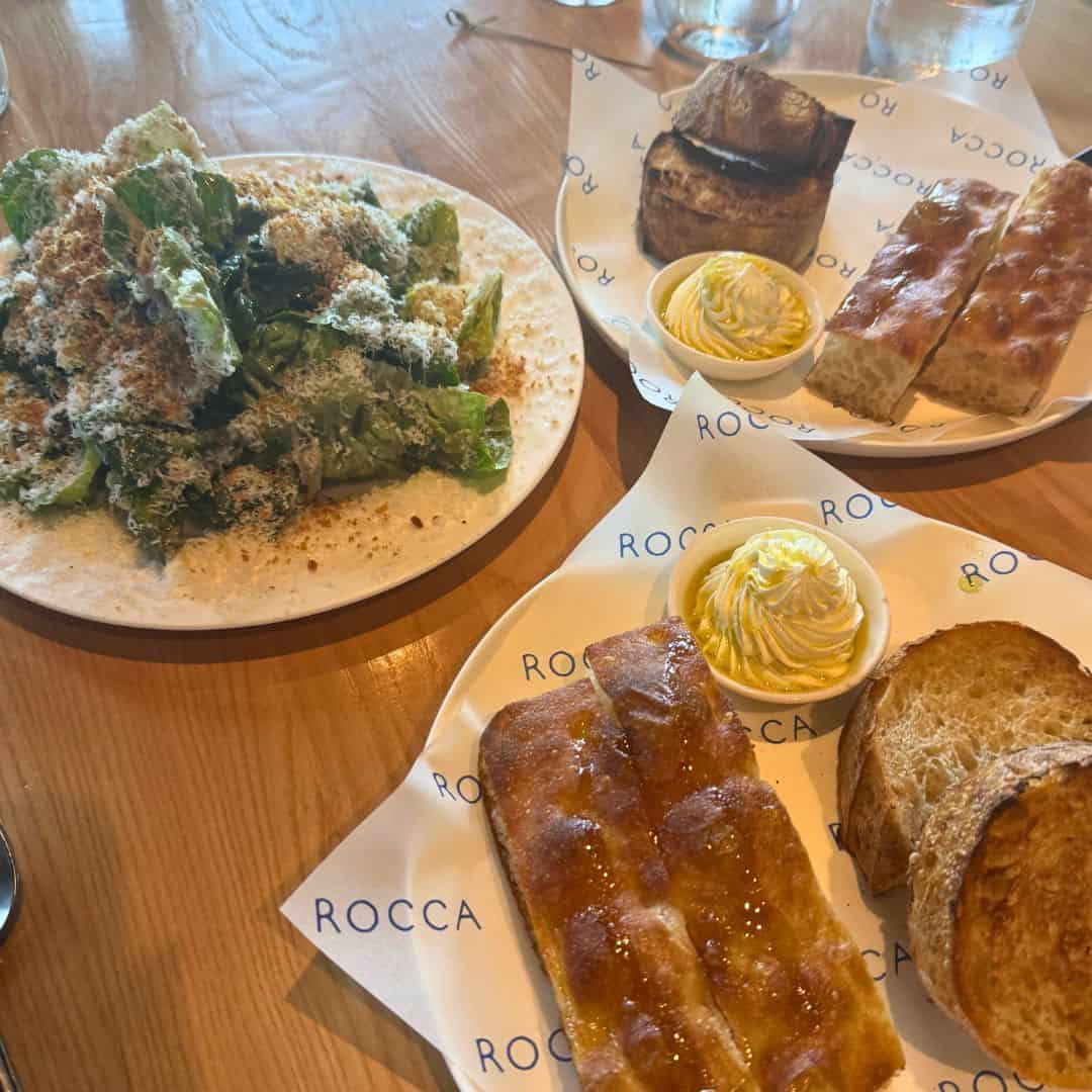 bread and salad
