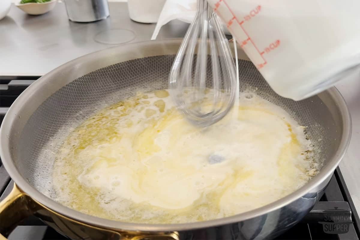 whisking in the cream