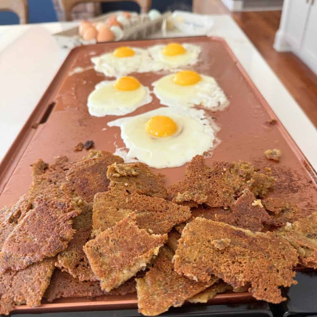 scrapple and farm fresh eggs